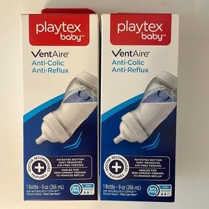 NWT TWO Playtex Baby VentAire Anti-Colic baby bottles.  BABY BOTTLES
